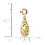 14K Diamond-cut Teardrop with Spring Ring Clasp Charm - Image 3