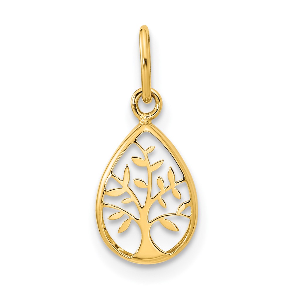 K9945.jpg 14K Polished Teardrop Tree Of Life Pendant - Image 1