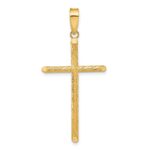 14K Polished and Textured Fancy Cross Pendant