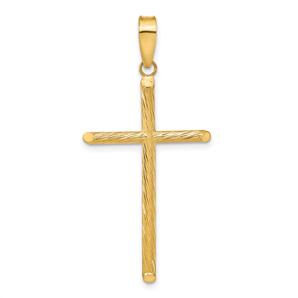 K9950.jpg 14K Polished and Textured Fancy Cross Pendant - Image 1