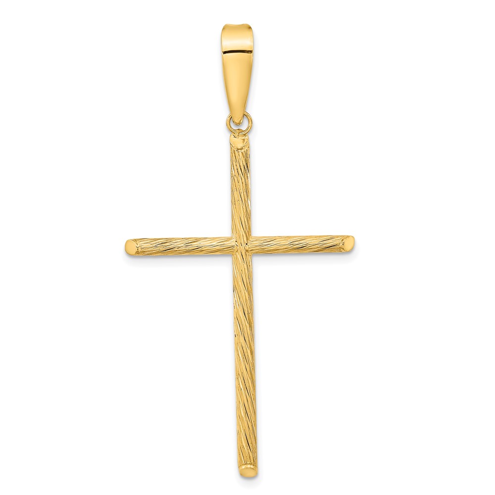 K9951.jpg 14K Polished and Textured Fancy Cross Pendant - Image 1