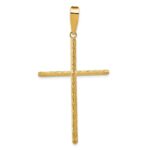14K Polished and Textured Fancy Cross Pendant - Image 4
