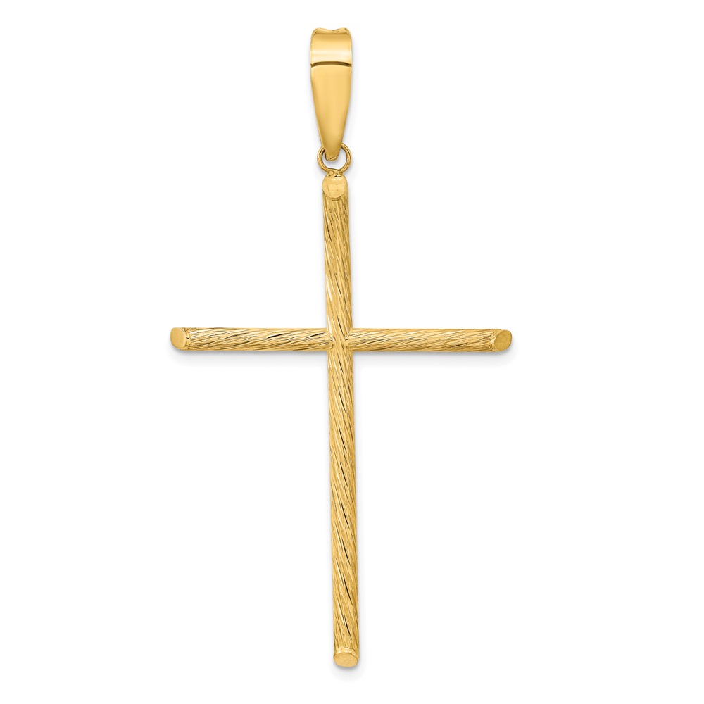 K9952.jpg 14K Polished and Textured Fancy Cross Pendant - Image 1