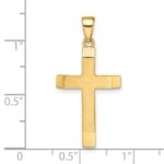 14k Satin/Polished Beveled Medium Latin Cross Pendant - Image 3