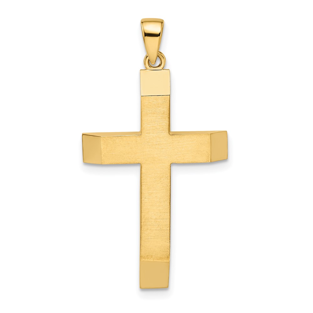 K9958.jpg 14k Satin/Polished Beveled Large Latin Cross Pendant - Image 1