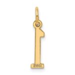 14k Small Elongated Number 1 Charm - Image 3