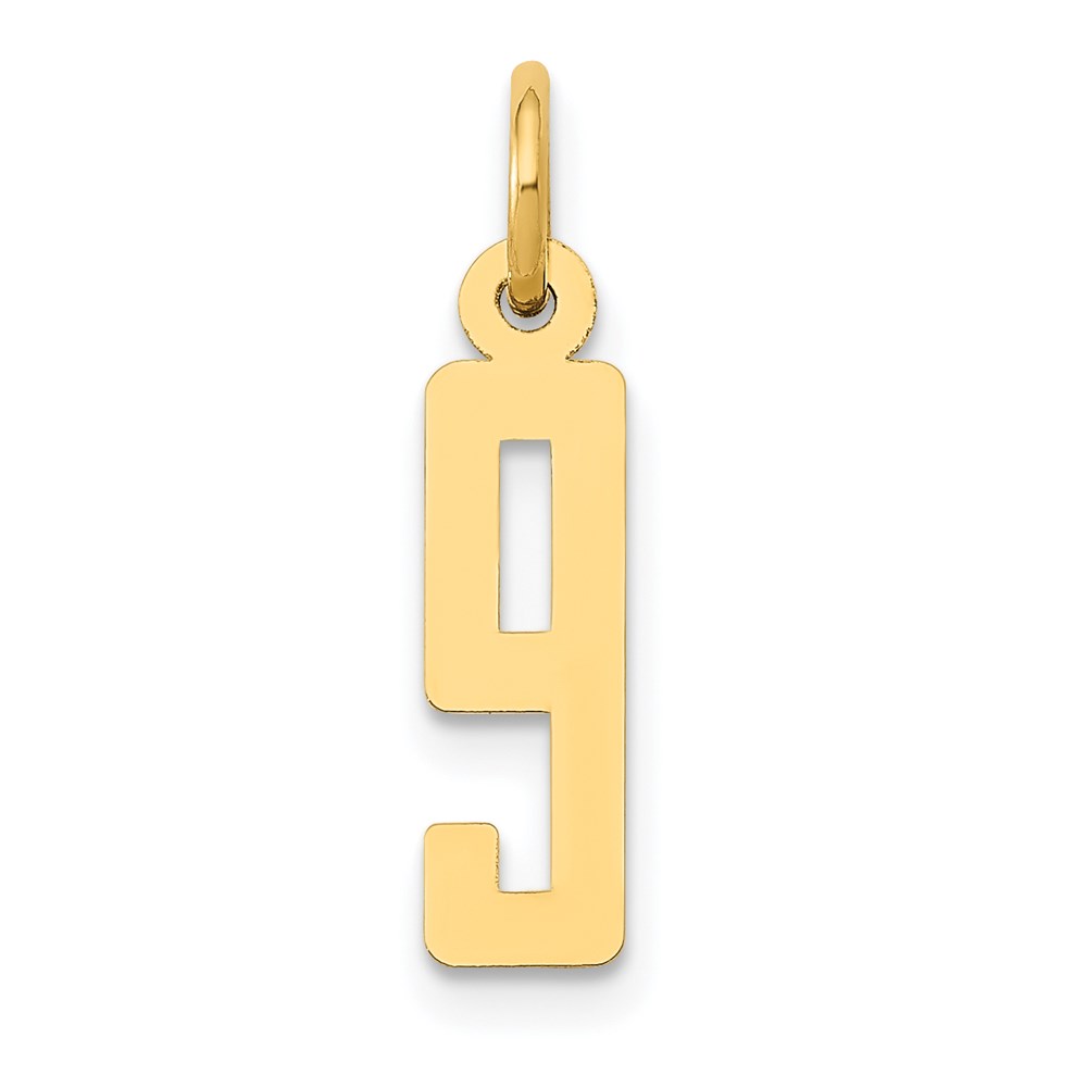 LES09.jpg 14k Small Elongated Number 9 Charm - Image 1