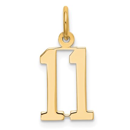 14k Small Elongated Number 11 Charm