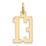 14k Small Elongated Number 13 Charm
