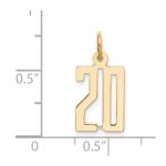 14k Small Elongated Number 20 Charm - Image 3