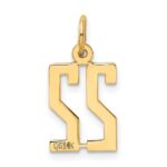 14k Small Elongated Number 22 Charm - Image 3