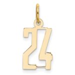 14k Small Elongated Number 24 Charm