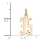 14k Small Elongated Number 35 Charm - Image 4
