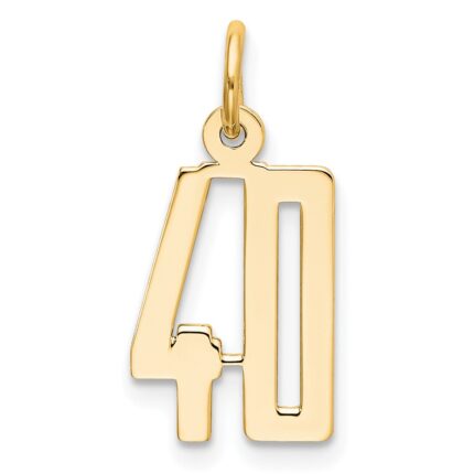 14k Small Elongated Number 40 Charm