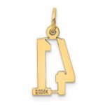 14k Small Elongated Number 41 Charm - Image 3