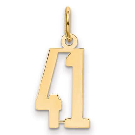 14k Small Elongated Number 41 Charm
