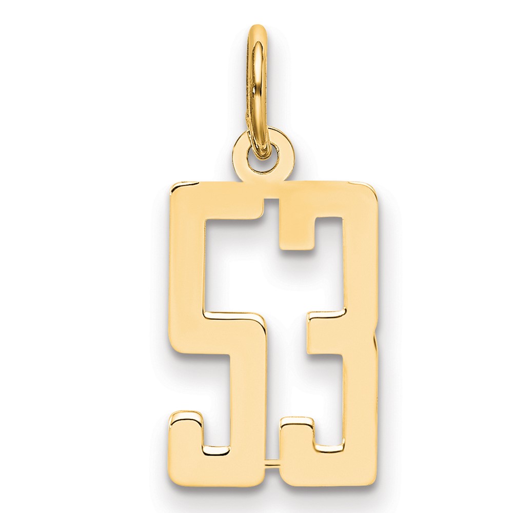 LES53.jpg 14k Small Elongated Number 53 Charm - Image 1