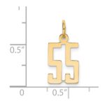 14k Small Elongated Number 55 Charm - Image 2