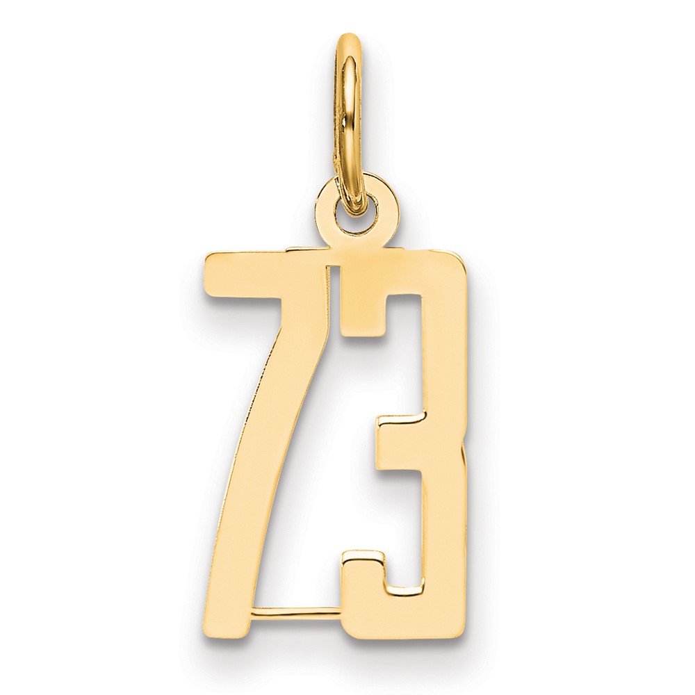 LES73.jpg 14k Small Elongated Number 73 Charm - Image 1