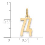 14k Small Elongated Number 74 Charm - Image 4