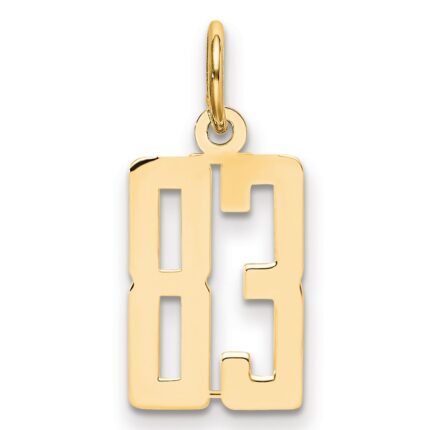 14k Small Elongated Number 83 Charm