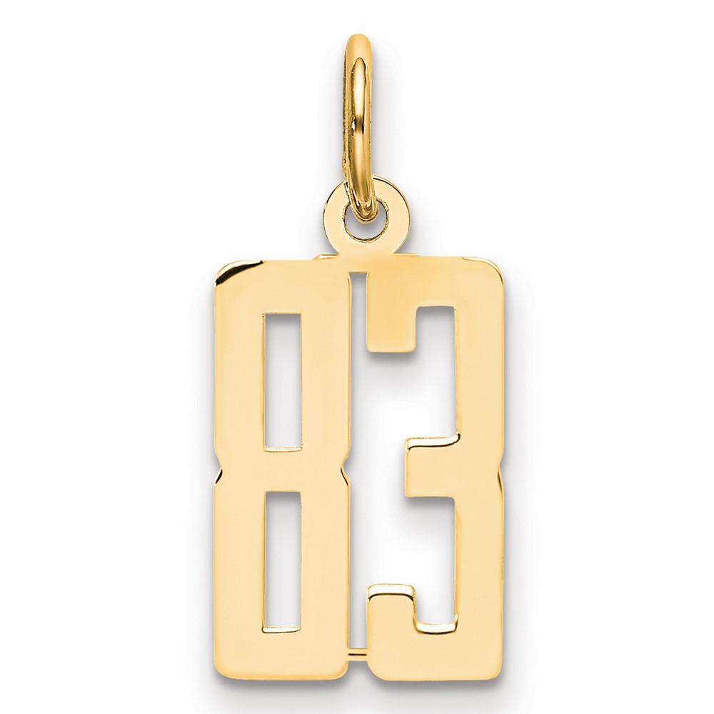 LES83.jpg 14k Small Elongated Number 83 Charm - Image 1