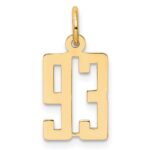 14k Small Elongated Number 93 Charm