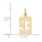 14k Small Elongated Number 93 Charm - Image 4