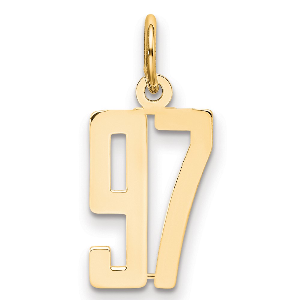 LES97.jpg 14k Small Elongated Number 97 Charm - Image 1