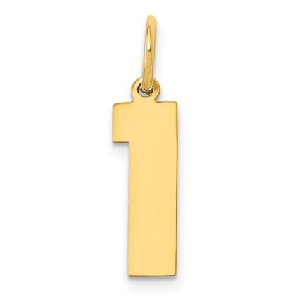 14k Medium Polished Number 1 Charm