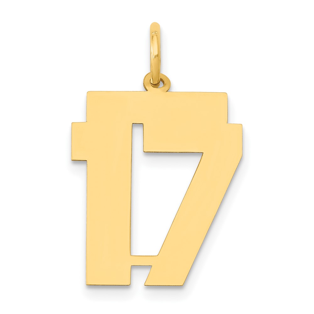 LM17.jpg 14k Medium Polished Number 17 Charm - Image 1