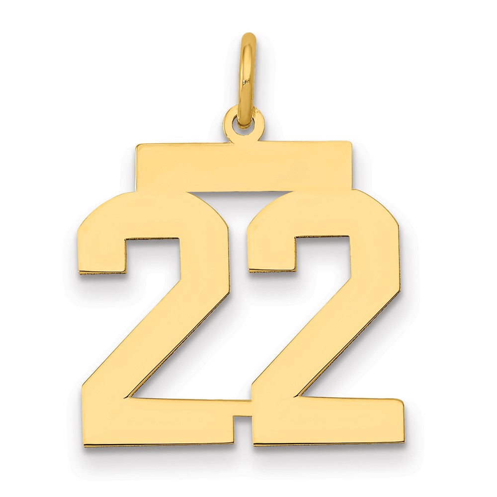 LM22.jpg 14k Medium Polished Number 22 Charm - Image 1