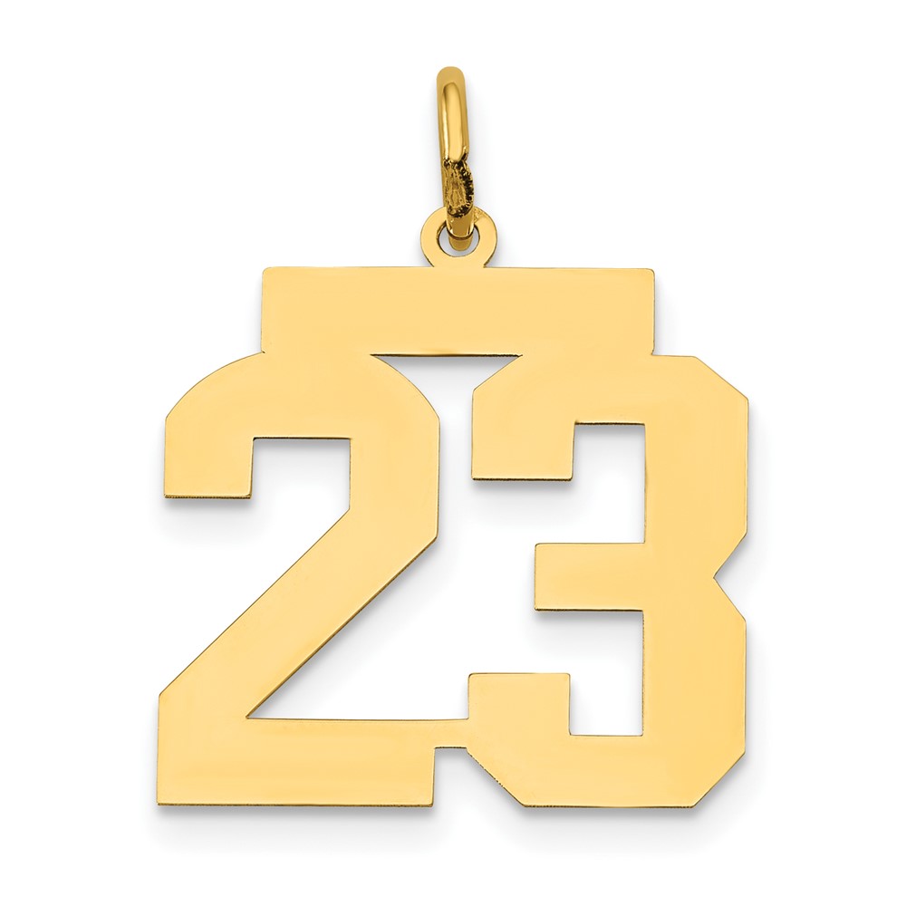 LM23.jpg 14k Medium Polished Number 23 Charm - Image 1