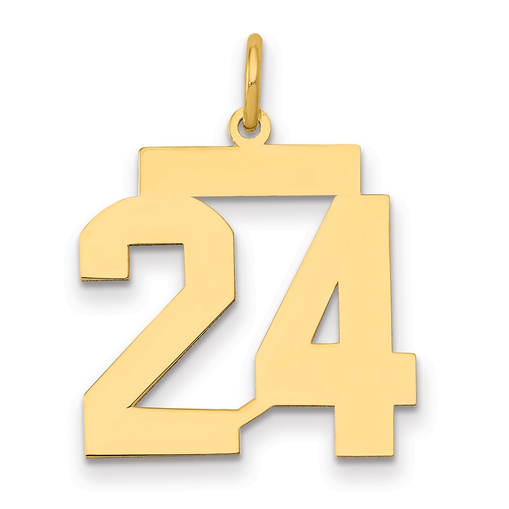 LM24.jpg 14k Medium Polished Number 24 Charm - Image 1