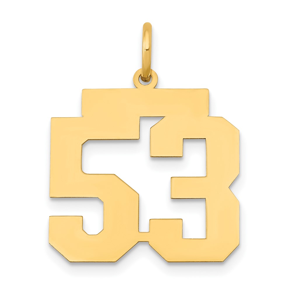 LM53.jpg 14k Medium Polished Number 53 Charm - Image 1