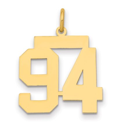 14k Medium Polished Number 94 Charm