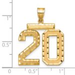 14k Large Brushed Diamond-cut Number 20 Charm - Image 2