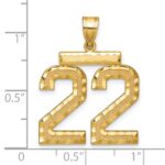 14k Large Brushed Diamond-cut Number 22 Charm - Image 2