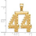 14k Large Brushed Diamond-cut Number 44 Charm - Image 2