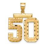14k Large Brushed Diamond-cut Number 50 Charm