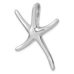 Sterling Silver Rhodium-plated Polished Starfish Slide - Image 4