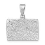 Sterling Silver Rhodium-plated Polished Enameled Dive Flag Pendant - Image 3