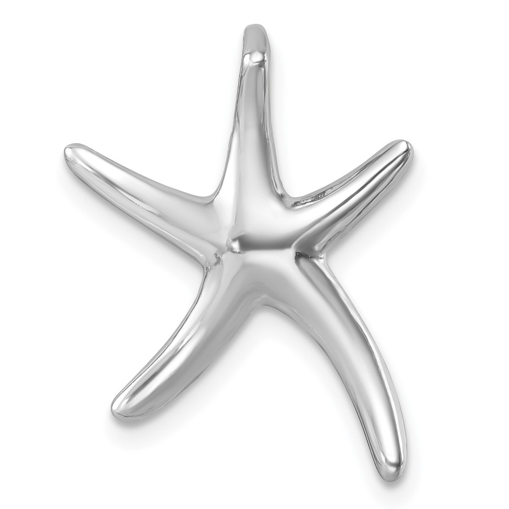 LP-371.jpg Sterling Silver Rhodium-plated Polished Sea Star Chain Slide - Image 1