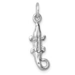 Sterling Silver Rhodium-plated Polished Small Gator Pendant - Image 3