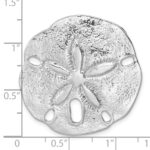 Sterling Silver Rhodium-plated Polished and Textured Sand Dollar Pendant - Image 5