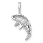 Sterling Silver Rhodium-plated Polished Manatee Pendant - Image 3