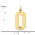 14k Large Polished Number 0 Charm - Image 4