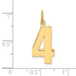 14k  Large Polished Number 4 Charm - Image 4