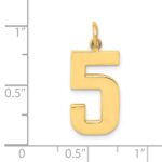 14k  Large Polished Number 5 Charm - Image 4