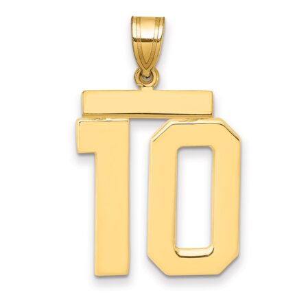 14k Large Polished Number 10 Charm